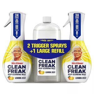 Mr. Clean Clean Freak Multi-Surface Cleaner, Lemon Zest, 2 trigger sprays + refi